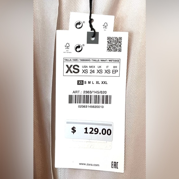 NWT Zara Pink Textured Weave Coat XS - Picture 4 of 6